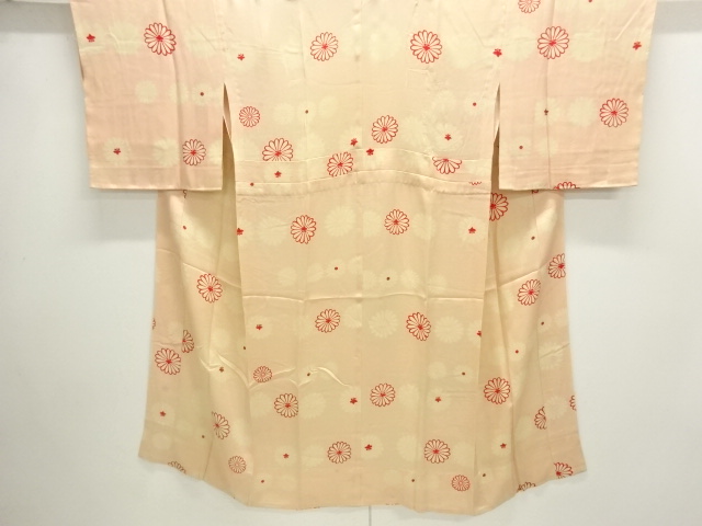 JAPANESE KIMONO / ANTIQUE HITOE JUBAN / SILK / MON KINSHA / KIKU
